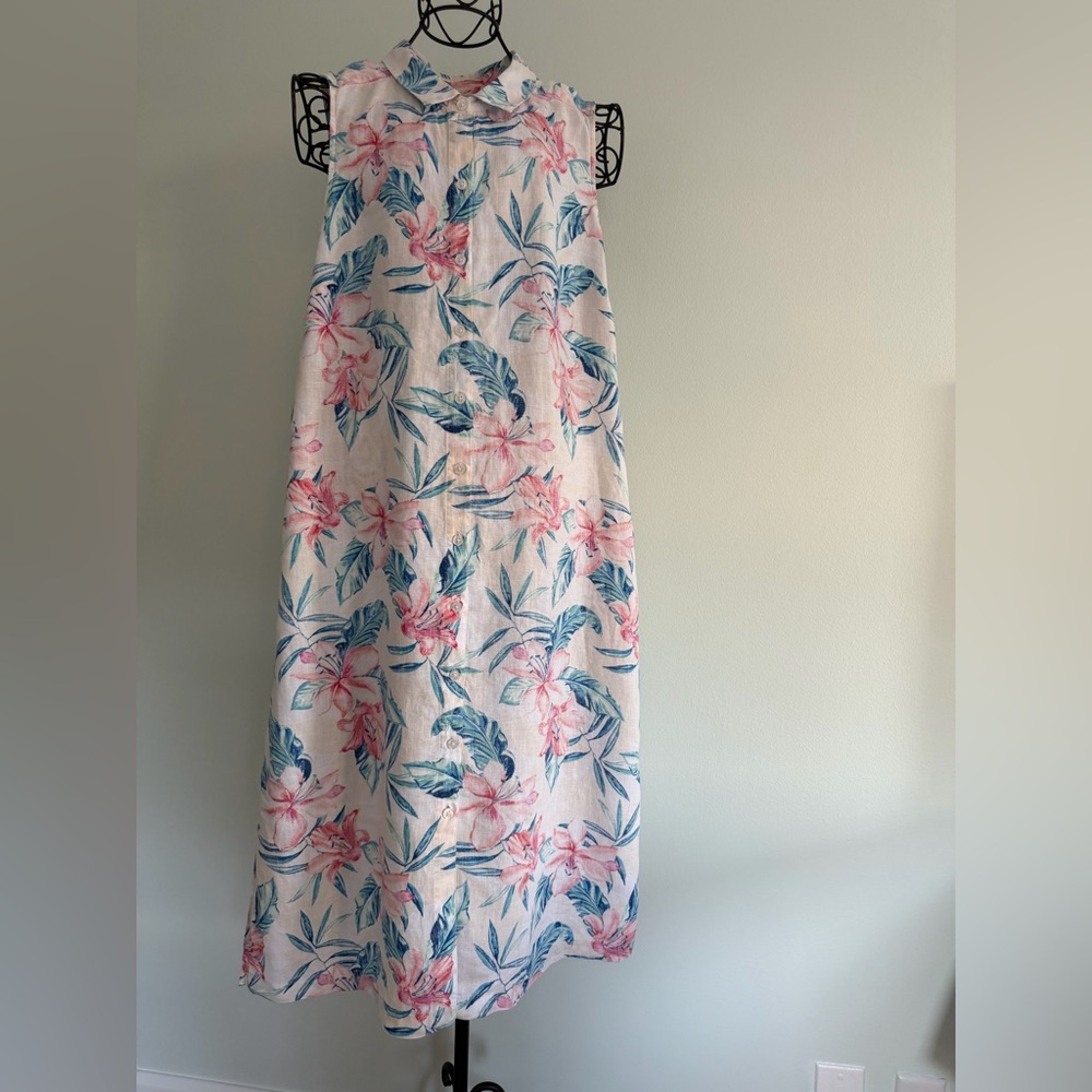 Tommy Bahama sleeves linen dress in tropical print - Picture 5 of 13